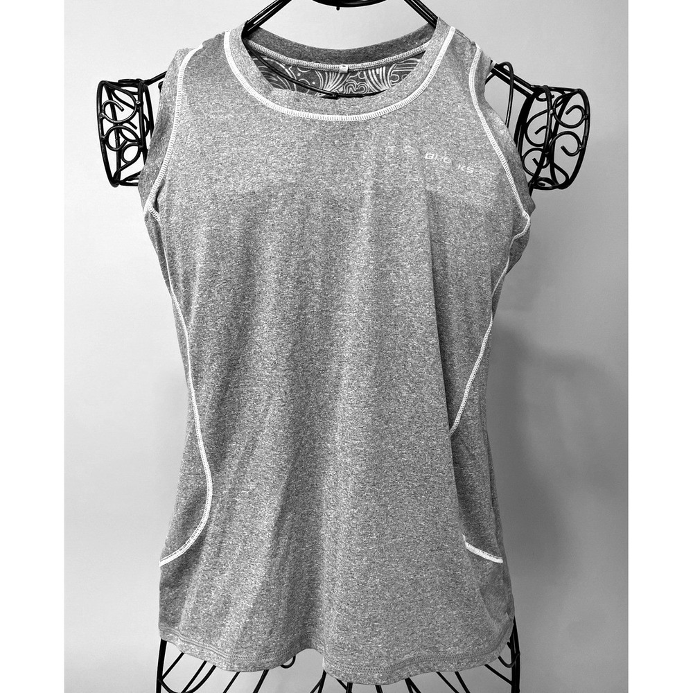 Brooks‎ Running Equilibrium Racerback Tank Top Womens Medium Gray 220343